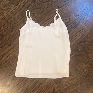 Ted baker white scalloped v neck camisole tank. Size 1. Like new, barely worn.